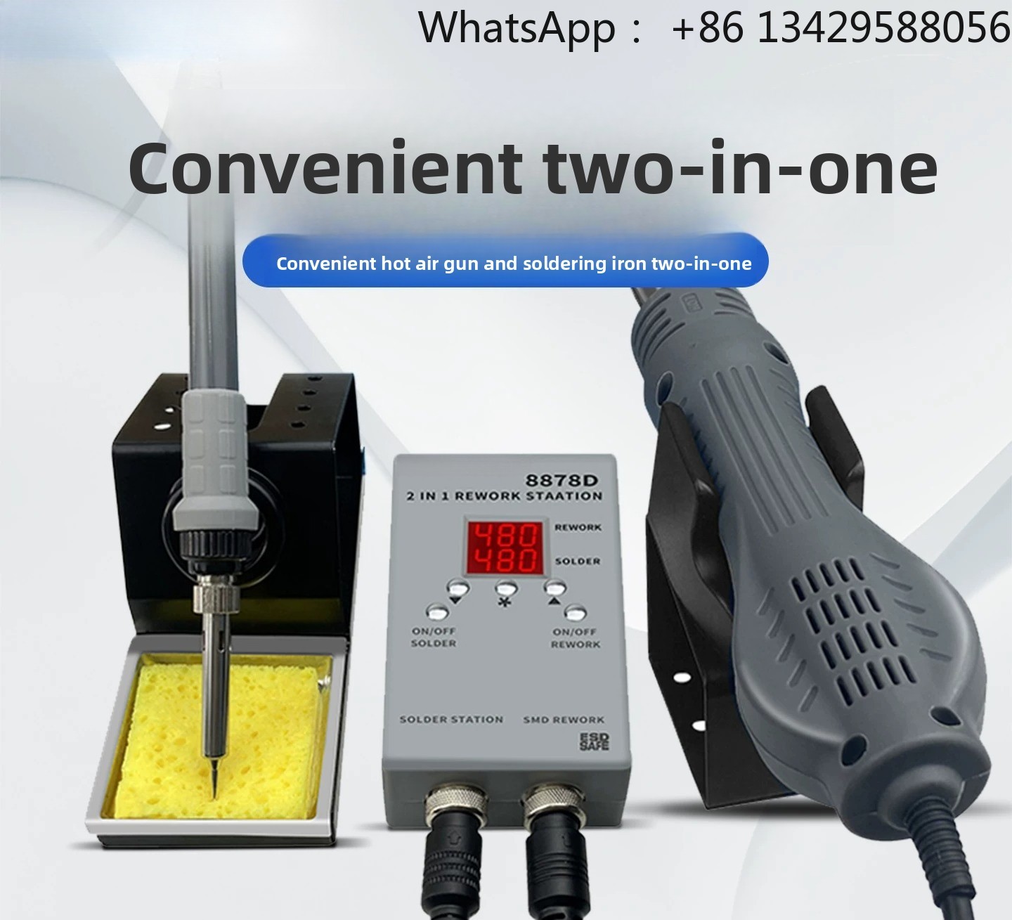 8878D สถานีซ่อมแซม 2-in-1 – ชุ - Smd Rework Station Hot Air Soldering 2 In 1 บทวิจารณ์และราคา